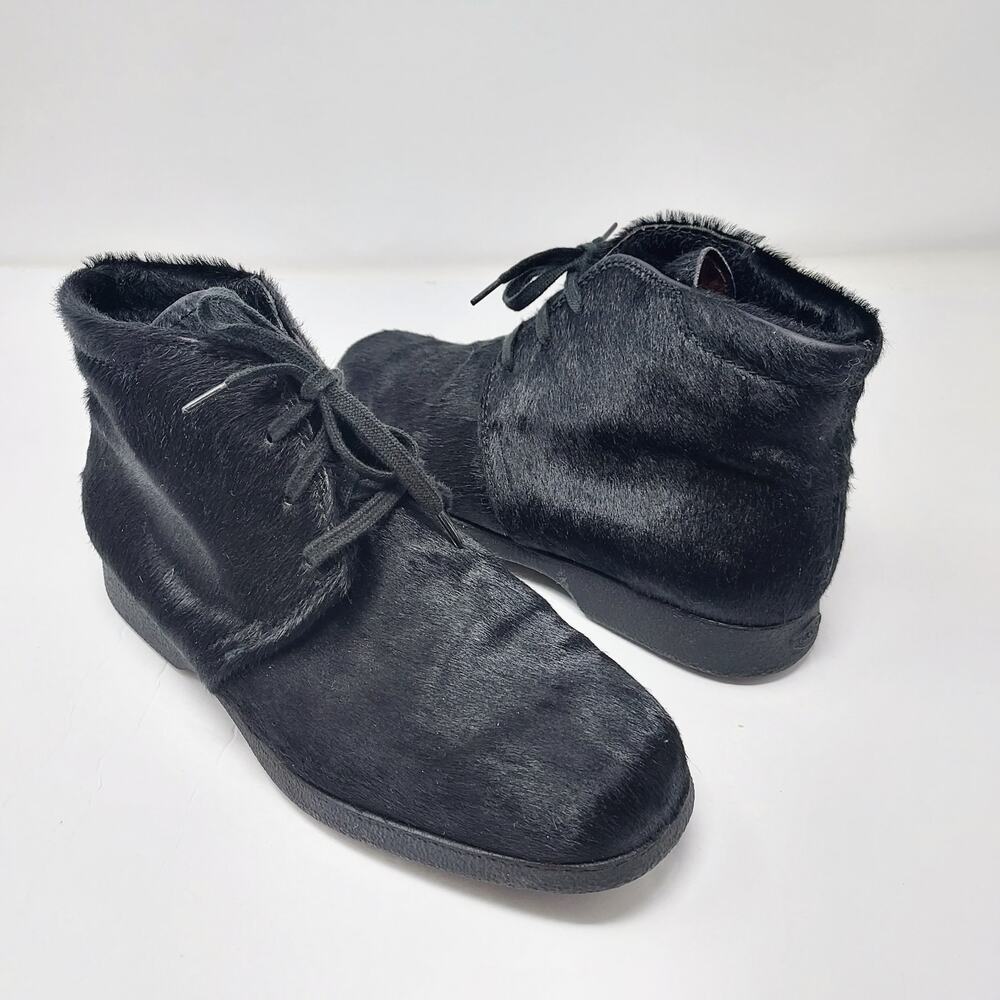 TOD's Black Pony Hair Lace Booties Size 6